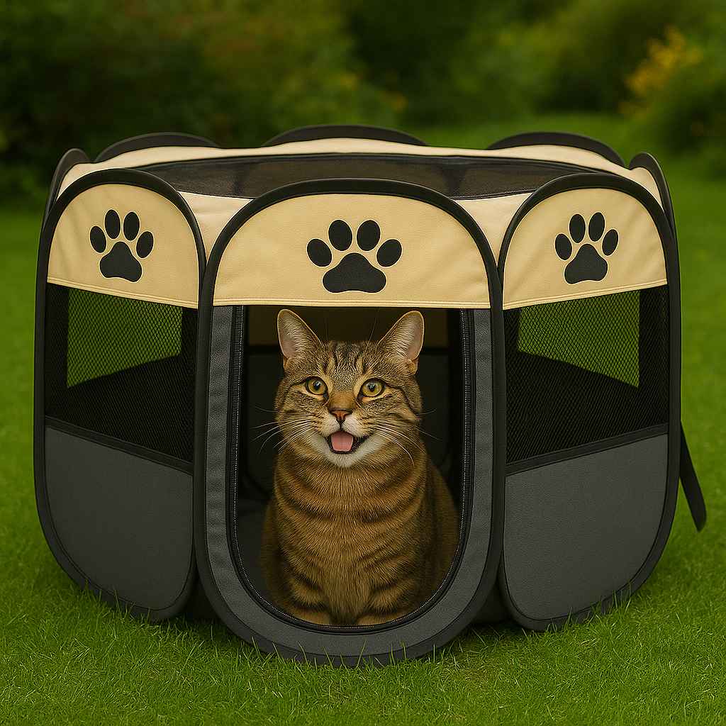 PurrDome β The Stylish Foldable Cat Playpen