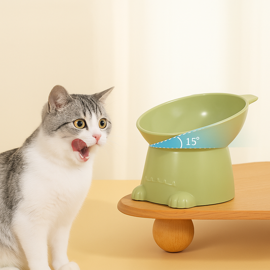 Ergonomic Tilted Cat Food Bowl