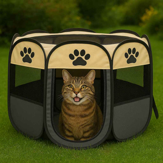 PurrDome – The Stylish Foldable Cat Playpen